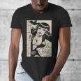 Vintage Vampire Bat Vampire Pin Up Girl Horror Comic Book Men's V-Neck T-Shirt