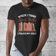 When I Think About Books I Touch My Shelf Bookworm Lovers Men's V-Neck T-Shirt