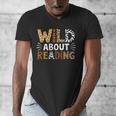 Wild About Reading Animal Bookworm Library Book Lover Reader Men's V-Neck T-Shirt