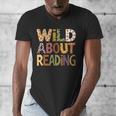 Wild About Reading Book Animal Children's Book Lover Teacher Men's V-Neck T-Shirt