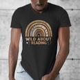Wild About Reading Books Reader Lover Bookworm Librarian Men's V-Neck T-Shirt