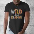 Wild About Reading Books Reader Teachers Kids Librarian Men's V-Neck T-Shirt