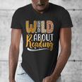Wild About Reading Lover Bookworm Library Teacher Zoo Animal Men's V-Neck T-Shirt Wild About Reading Lover Bookworm Library Teacher Zoo Animal Men's V-Neck T-Shirt