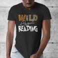 WILD ABOUT READING Reading Books Bookworm Library Day Men's V-Neck T-Shirt WILD ABOUT READING Reading Books Bookworm Library Day Men's V-Neck T-Shirt