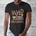 Wild About Reading Teacher Reading Books Back To School Men's V-Neck T-Shirt
