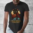 Wizard Cat Reading a Book While Crocheting Men's V-Neck T-Shirt Wizard Cat Reading a Book While Crocheting Men's V-Neck T-Shirt