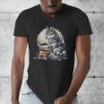 Wolf Reading Book Librarian Library Wolves Men's V-Neck T-Shirt