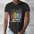 Women Floral Book Big Fan Of Human Rights Liberal Protest Men's V-Neck T-Shirt