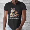 Womens Girls Books I Do What I Want Calico Cat Lover Men's V-Neck T-Shirt