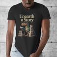 Women's Unearth A Story Dinosaur Reading a Library Book Men's V-Neck T-Shirt