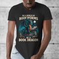 In a World Of Bookworms Be a Book Dragon Reading Men's V-Neck T-Shirt