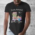 Yarn Quote Easily Distracted By Books And Yarn Reader Men's V-Neck T-Shirt