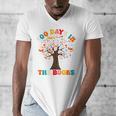 100 Days In The Books Reading Teacher 100th Day Of School Premium Men's V-Neck T-Shirt