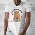 100 Days Of Chill Cute Capybara School Book Lover Men's V-Neck T-Shirt 100 Days Of Chill Cute Capybara School Book Lover Men's V-Neck T-Shirt