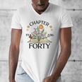 1986 Chapter Forty 40th Birthday Wildflower Book Men's V-Neck T-Shirt 1986 Chapter Forty 40th Birthday Wildflower Book Men's V-Neck T-Shirt