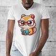 Adorable Book Lover Chipmunk With Reading Glasses Cute Premium Men's V-Neck T-Shirt Adorable Book Lover Chipmunk With Reading Glasses Cute Premium Men's V-Neck T-Shirt