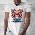 Adorable Book Lover Quokka With Reading Glasses Cute Men's V-Neck T-Shirt Adorable Book Lover Quokka With Reading Glasses Cute Men's V-Neck T-Shirt