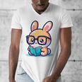 Adorable Book Lover Rabbit With Reading Glasses Cute Premium Men's V-Neck T-Shirt Adorable Book Lover Rabbit With Reading Glasses Cute Premium Men's V-Neck T-Shirt