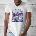 Adorable Book Lover Yeti With Reading Glasses Cute Men's V-Neck T-Shirt
