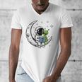Astronaut Reading Book To Alien Moon Space Astronomy Men's V-Neck T-Shirt
