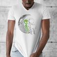 Astronaut Reading Book To Alien Moon Space Women Kids Men Premium Tri-Blend Men's V-Neck T-Shirt