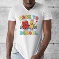 Back To School Checkered Book Pencil Groovy Teacher Student Men's V-Neck T-Shirt