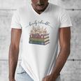Barely Tolerable Book Lover Floral Quote Pride And Prejudice Men's V-Neck T-Shirt Barely Tolerable Book Lover Floral Quote Pride And Prejudice Men's V-Neck T-Shirt