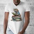 Bearded Dragon Reading Books Matching Bookworm Librarian Men's V-Neck T-Shirt