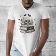Boo Skeleton Skull Books Halloween Women School Teacher Kid Premium Men's V-Neck T-Shirt Boo Skeleton Skull Books Halloween Women School Teacher Kid Premium Men's V-Neck T-Shirt