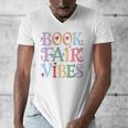 Book Fair Vibes Groovy Retro Reading Men's V-Neck T-Shirt