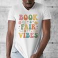 Book Fair Vibes Groovy Retro School Reading Nostalgic Men's V-Neck T-Shirt Book Fair Vibes Groovy Retro School Reading Nostalgic Men's V-Neck T-Shirt