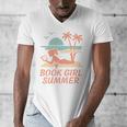 Book Girl Summer Book Reading Retro Sunset Men's V-Neck T-Shirt Book Girl Summer Book Reading Retro Sunset Men's V-Neck T-Shirt