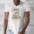 Book Lover Cute Cat Coffee Just 1 More Chapter Cozy Reading Men's V-Neck T-Shirt Book Lover Cute Cat Coffee Just 1 More Chapter Cozy Reading Men's V-Neck T-Shirt