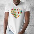 Book Lover Librarian Books Heart Valentine Men's V-Neck T-Shirt Book Lover Librarian Books Heart Valentine Men's V-Neck T-Shirt