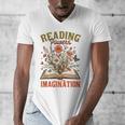 Book Lover Reading Bookish Floral Reading Powers Imagination Men's V-Neck T-Shirt Book Lover Reading Bookish Floral Reading Powers Imagination Men's V-Neck T-Shirt