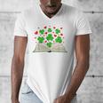 Book With Shamrocks Librarian Saint Patrick's Day Kids Men's V-Neck T-Shirt