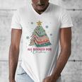 All Booked For Christmas Book Christmas Tree Lights Bookish Men's V-Neck T-Shirt All Booked For Christmas Book Christmas Tree Lights Bookish Men's V-Neck T-Shirt