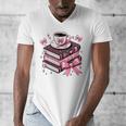 All Booked For Valentine's Teacher Coquette Bow Coffee Book Men's V-Neck T-Shirt All Booked For Valentine's Teacher Coquette Bow Coffee Book Men's V-Neck T-Shirt