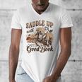 Bookish Retro Western Cowgirl Texas Book Lover Novel Reader Men's V-Neck T-Shirt Bookish Retro Western Cowgirl Texas Book Lover Novel Reader Men's V-Neck T-Shirt