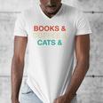 Books Coffee Cats Social Justice Men's V-Neck T-Shirt Books Coffee Cats Social Justice Men's V-Neck T-Shirt