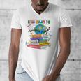 Books It's Okay To Be Kind Yellow Mental Health Day Kids Men's V-Neck T-Shirt