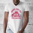 Books Are My Love Language Valentine Book Lover Men's V-Neck T-Shirt