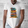Books Painting Colorful Art Abstract Graphic Books Men's V-Neck T-Shirt