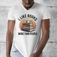 I Like Books More Than People Glasses Men's V-Neck T-Shirt I Like Books More Than People Glasses Men's V-Neck T-Shirt