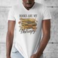 Books Are My Therapy Vintage Book Lover Daisy Art Men's V-Neck T-Shirt Books Are My Therapy Vintage Book Lover Daisy Art Men's V-Neck T-Shirt