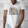 I Like My Books Spicy & My Coffee Icy Lover Bookworm Premium Men's V-Neck T-Shirt