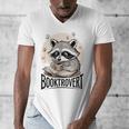 Booktrovert Raccoon Reading And Coffee For Book Lover Men's V-Neck T-Shirt Booktrovert Raccoon Reading And Coffee For Book Lover Men's V-Neck T-Shirt