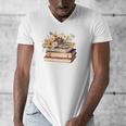 Booktrovert Vintage Wildflowers Books For Book Lovers Men's V-Neck T-Shirt