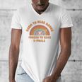 Born To Read Books Forced To Emails Vintage Retro Rainbow Men's V-Neck T-Shirt