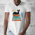 Cat And Books Retro Midcentury Mid Century Aesthetic Men's V-Neck T-Shirt Cat And Books Retro Midcentury Mid Century Aesthetic Men's V-Neck T-Shirt